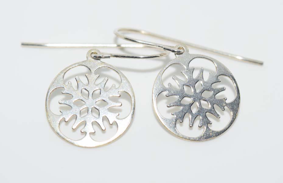 Silver Plated Snowflake Dangle Earrings (1 of 2)