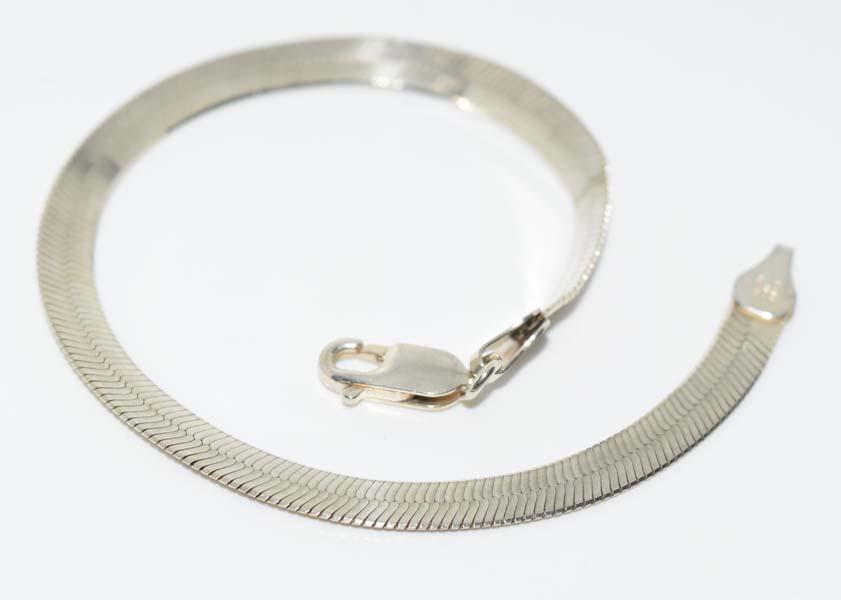 Italian Sterling Herringbone Chain Bracelet (1 of 2)