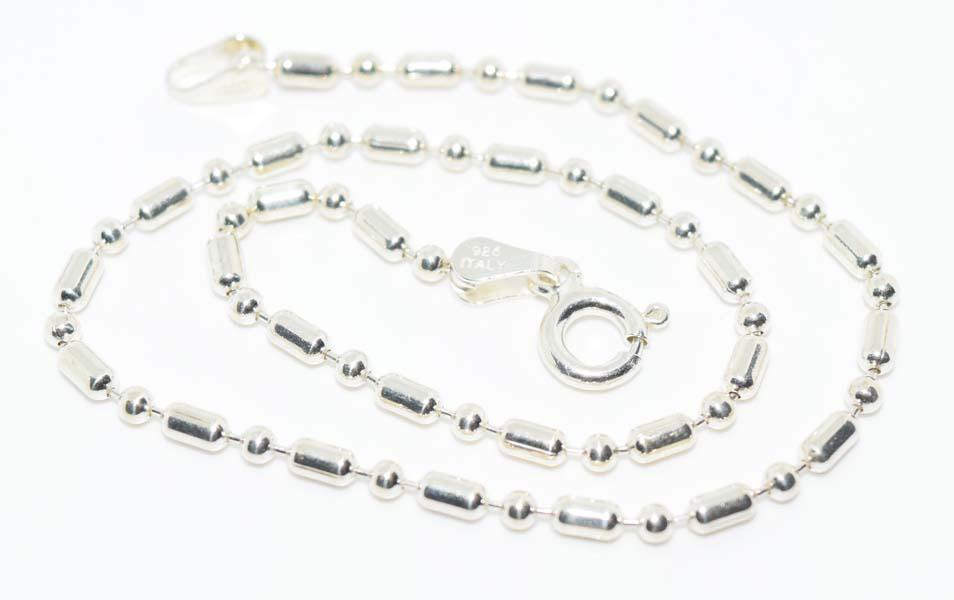 Italian Sterling Silver Beaded Chain Link Bracelet (1 of 2)