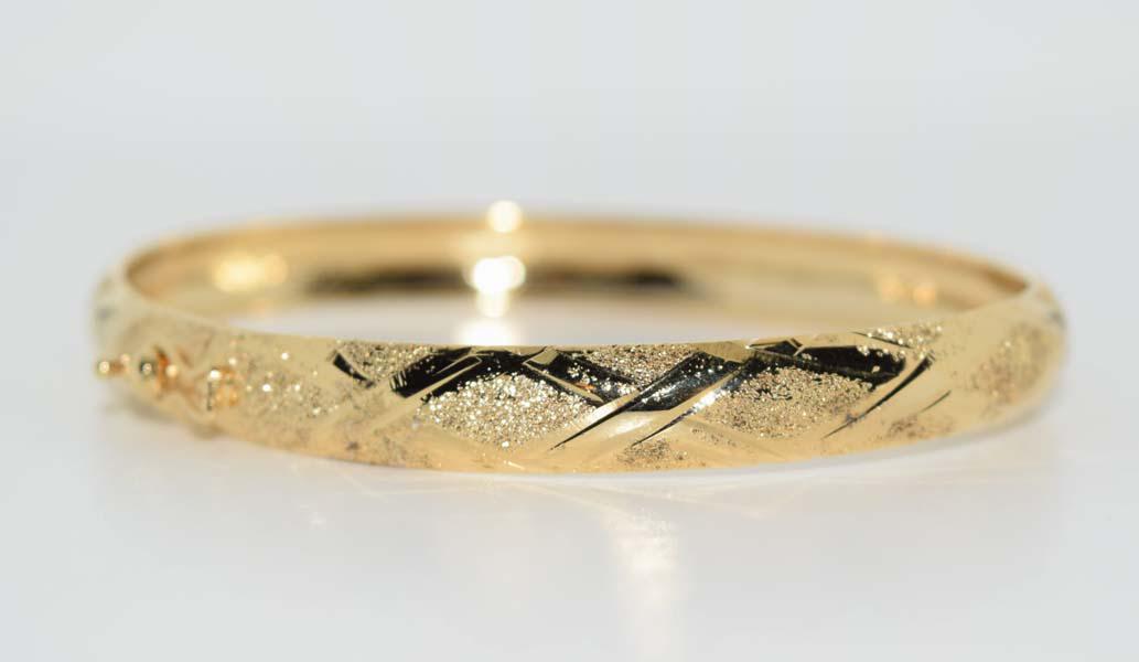 Gold Over Sterling Textured Bangle Bracelet (1 of 3)