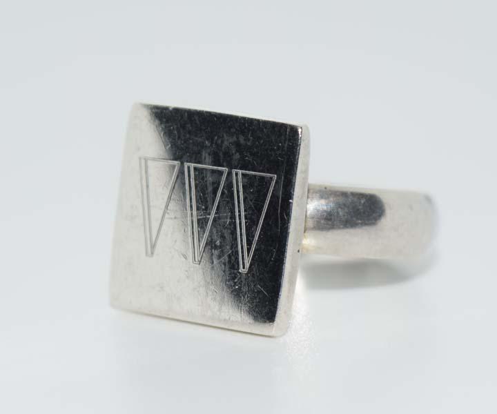 Mexico Sterling 3 Triangles Ring Sz 6 (1 of 2)