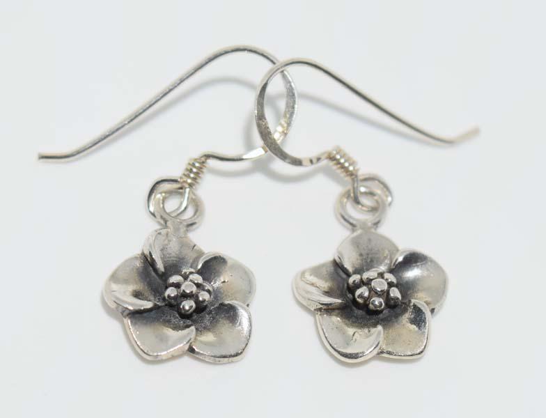 Sterling Silver Flower Dangle Earrings (1 of 2)
