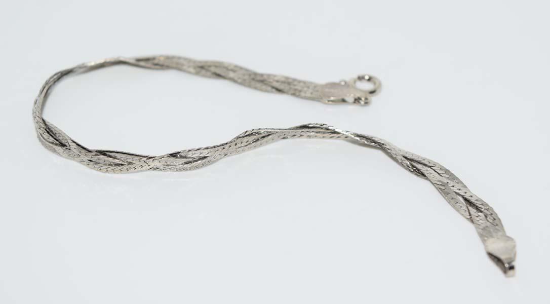 Italian Sterling Braided Herringbone Bracelet (1 of 3)