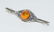 Vintage Sterling Amber Brooch - 2