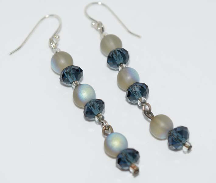 Sterling Silver Beaded Dangle Earrings (1 of 2)