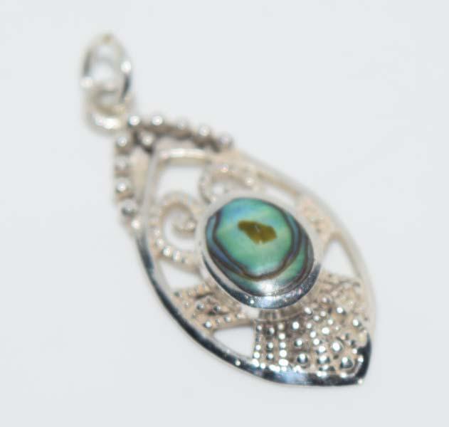 Sterling Abalone Teardrop Pendant (1 of 2)