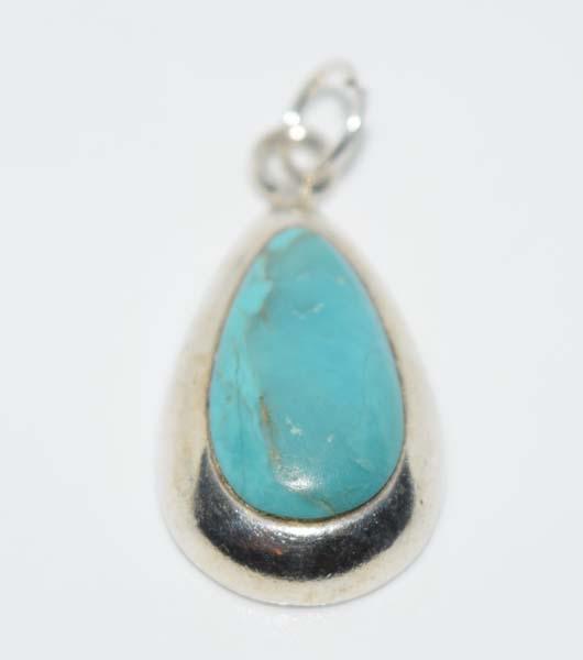 Barse Sterling Turquoise Teardrop Pendant (1 of 4)