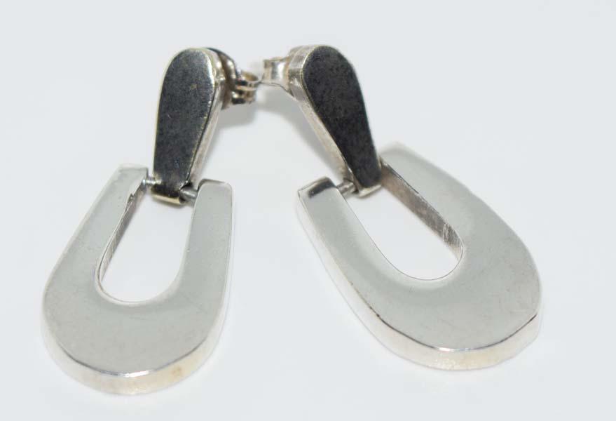 Solid Taxco Mexico Sterling Silver Dangle Earrings (1 of 2)