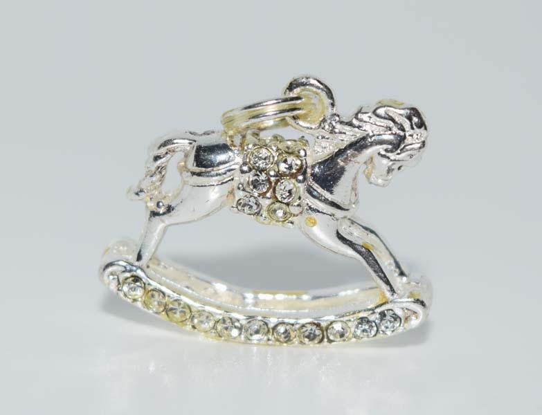 Sterling Silver Rocking Horse Charm or Pendant (1 of 3)