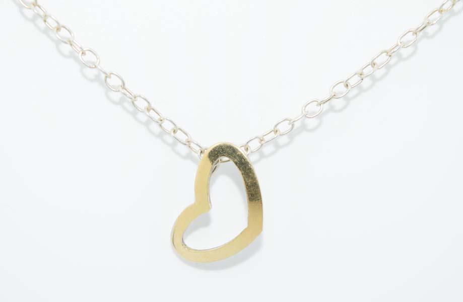 Sterling & 18K Gold Heart Pendant Necklace (1 of 2)