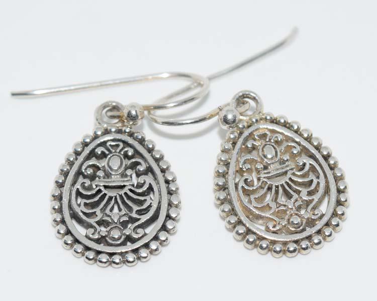 Sterling Silver Scrolled Dangle Earrings (1 of 2)