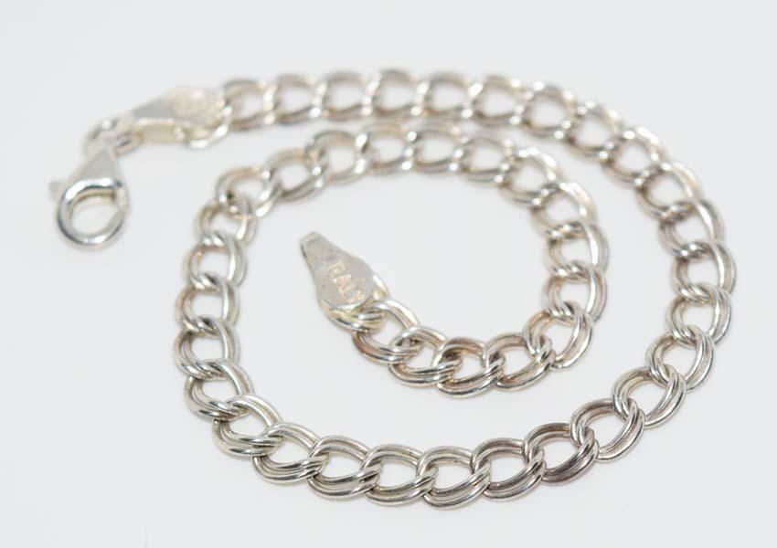 Italian Sterling Silver Double Link Charm Bracelet (1 of 2)