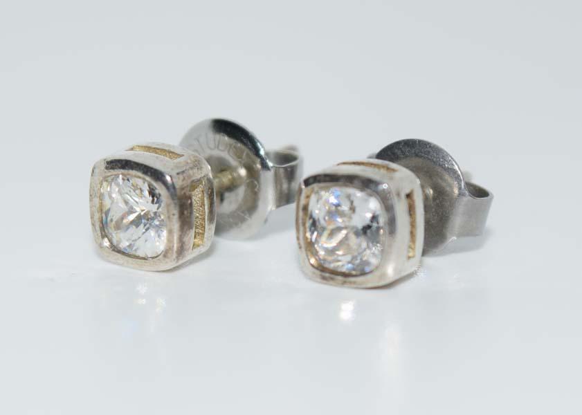 Sterling Silver CZ Stud Earrings (1 of 2)