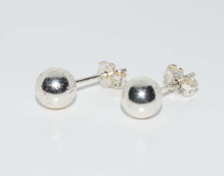 Sterling Silver 6mm Ball Stud Earrings (1 of 2)