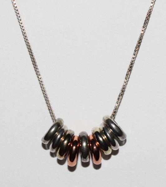 Sterling Silver Multi Color Slide Pendant Necklace (1 of 2)