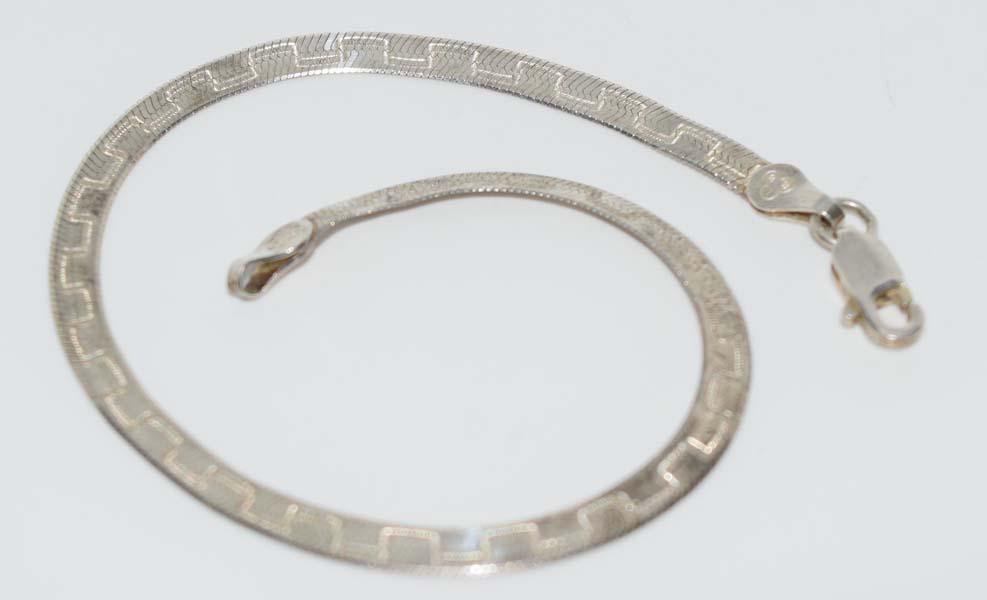 Italian Sterling Etched Herringbone Bracelet (1 of 2)