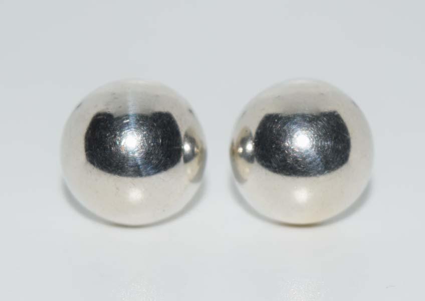 Taxco Mexico Sterling Silver Dome Stud Earrings (1 of 3)