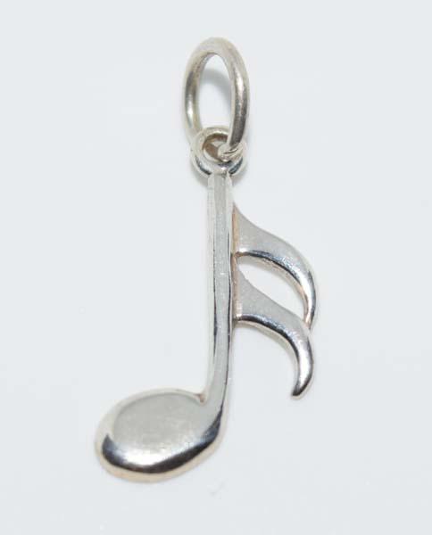 Sterling Silver Music Note Charm or Pendant (1 of 2)