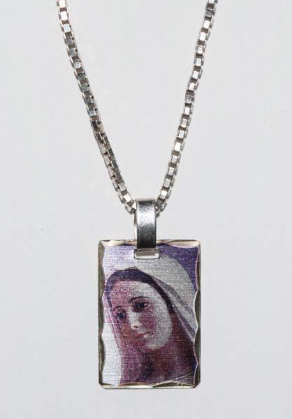 Sterling Silver Mother Mary Pendant Necklace (1 of 2)
