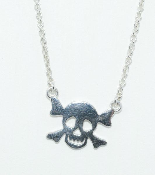 Coach Sterling Silver Skull Bones Necklace (1 of 4)
