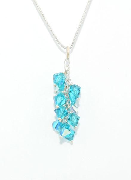 Sterling Silver Teal Crystal Beaded Necklace (1 of 5)