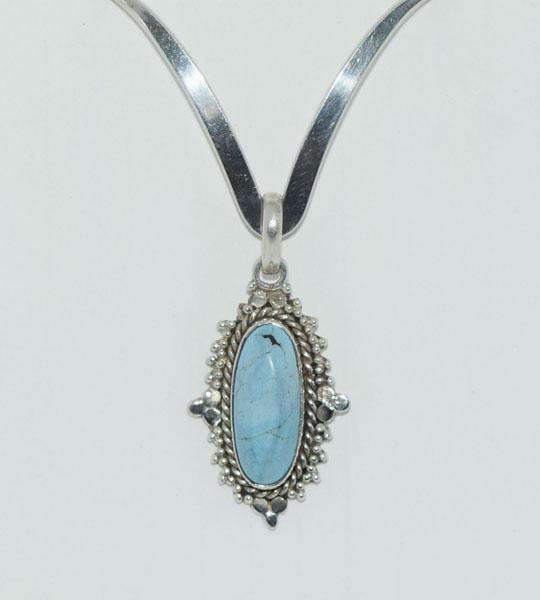 VTG Sterling Stone Curved Bar Necklace (1 of 6)