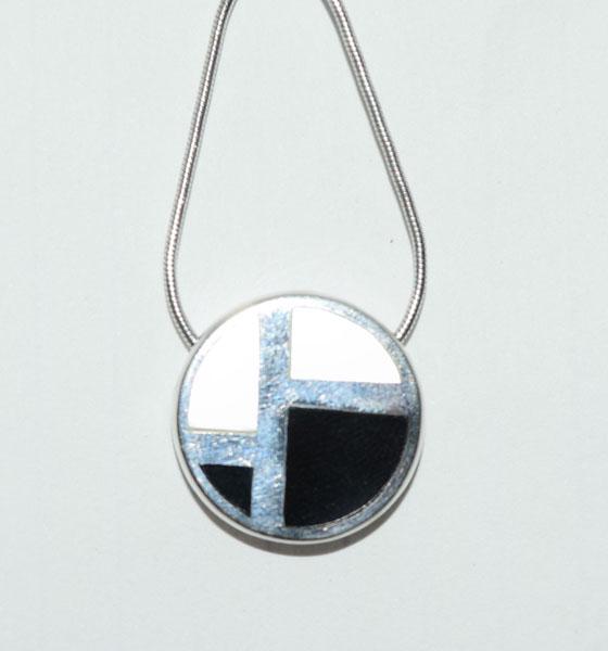 Sterling Silver Circle MOP Necklace (1 of 4)