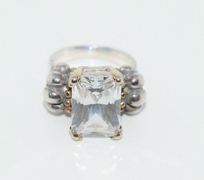VTG Sterling Sz6.5 Large Stone Dinner Ring (1 of 5)