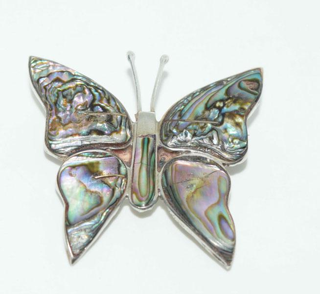 VTG Mexico Sterling Abalone Butterfly Brooch (1 of 4)