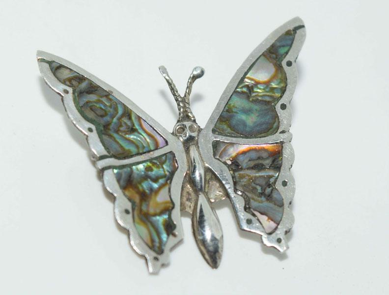 VTG Mexico Sterling Abalone Butterfly Brooch (1 of 3)