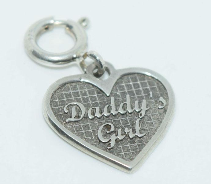 Sterling Silver Daddy’s Girl Heart Charm: This charm is 25.5 x 16.3mm & is stamped 925 LGG.