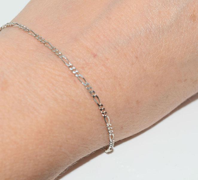 Sterling Silver Thin Figaro Chain Bracelet (1 of 3)