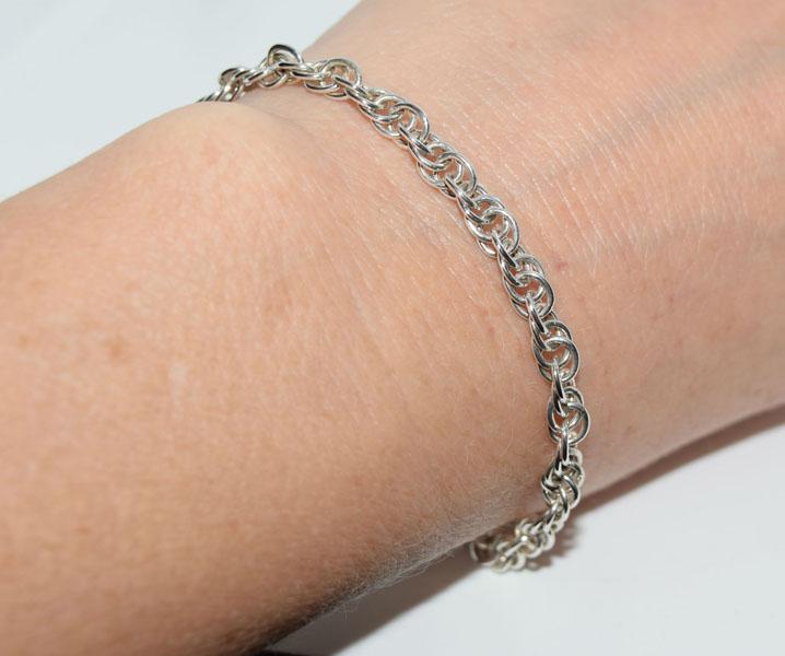 Sterling Silver Double Cable Chain Bracelet: This bracelet is 7inches long, measures 4.5mm wide & stamped 925 Italy.