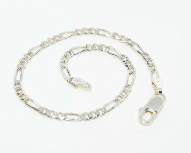 Sterling Silver Figaro Chain Bracelet (1 of 3)
