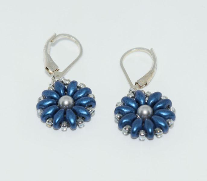 Sterling Beaded Flower Dangle Earrings (1 of 4)