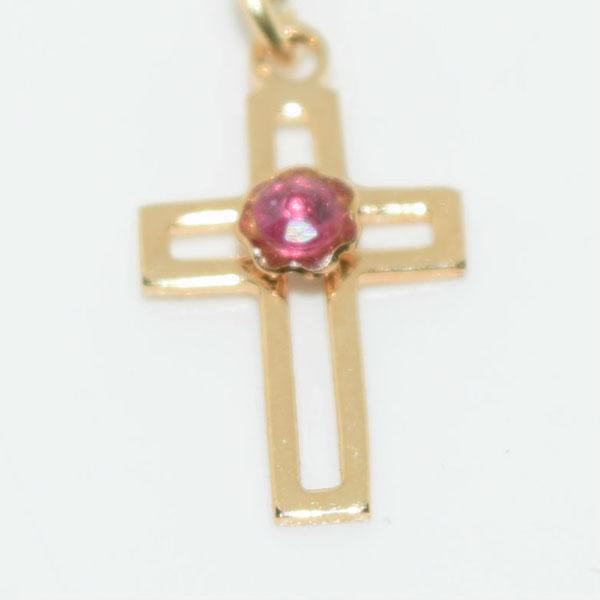 14K Gold Filled Ruby Cross Necklace (1 of 3)