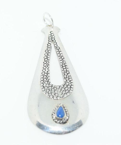 Sterling Stamp Design Waterdrop Necklace (1 of 3)