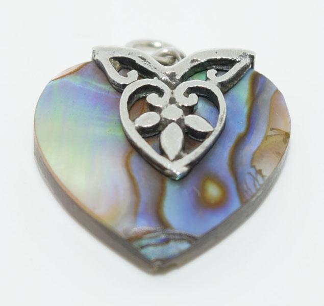 Sterling Silver Abalone Heart Necklace (1 of 2)