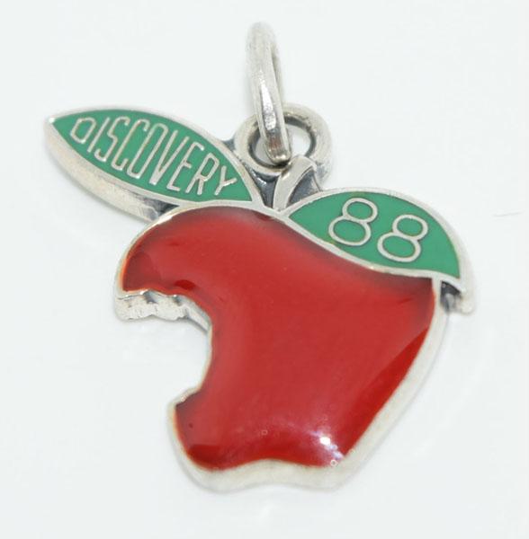 Sterling Discovery 88 Enamel Apple Charm: This charm measures 15.8 x 12.1mm & stamped sterling R.