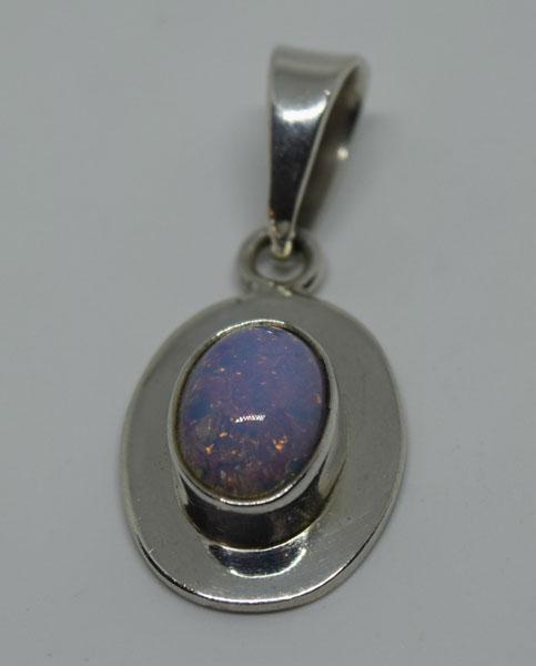 Mexico Sterling Silver Art Glass Pendant (1 of 3)