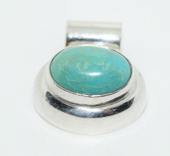 Mexico Sterling Natural Stone Oval Slide Pendant (1 of 3)