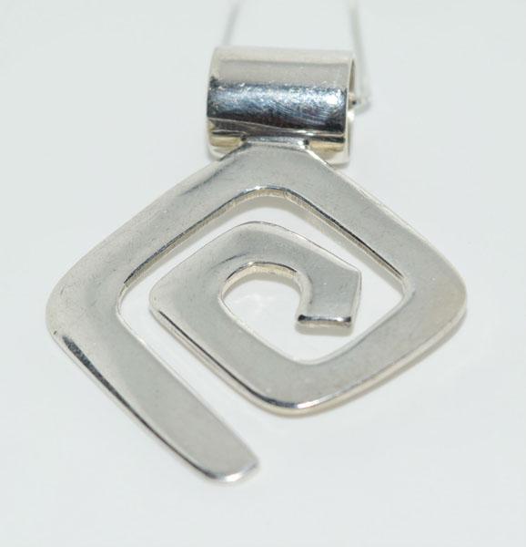 Sterling Silver Swirl Drop Slide Pendant (1 of 4)