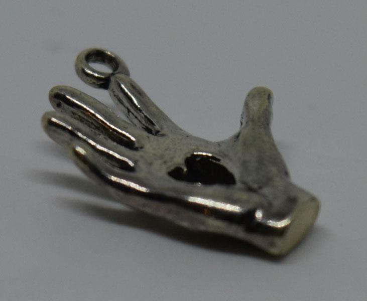 Sterling Silver Heart Hand Charm (1 of 3)
