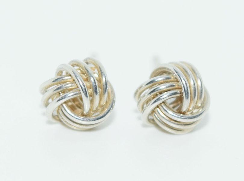 Sterling Silver Wire Knot Post Earrings (1 of 3)
