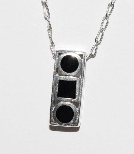 Sterling Silver Geometric Drop Necklace (1 of 3)