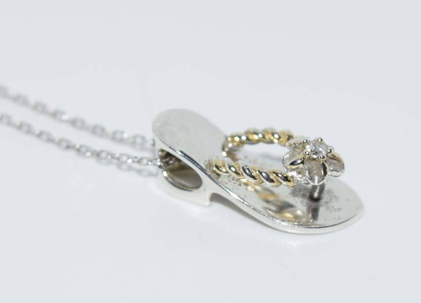 Sterling Silver Flip Flop Necklace (1 of 2)