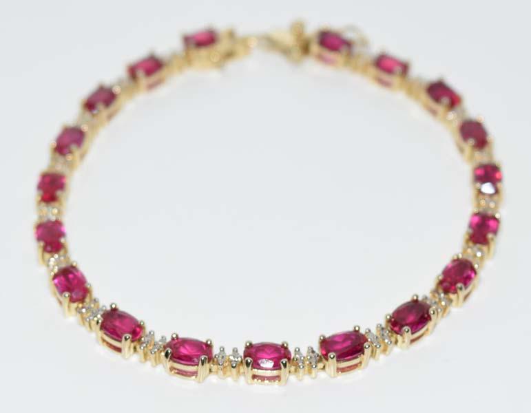 Gold Over Sterling Silver Ruby Bracelet (1 of 4)