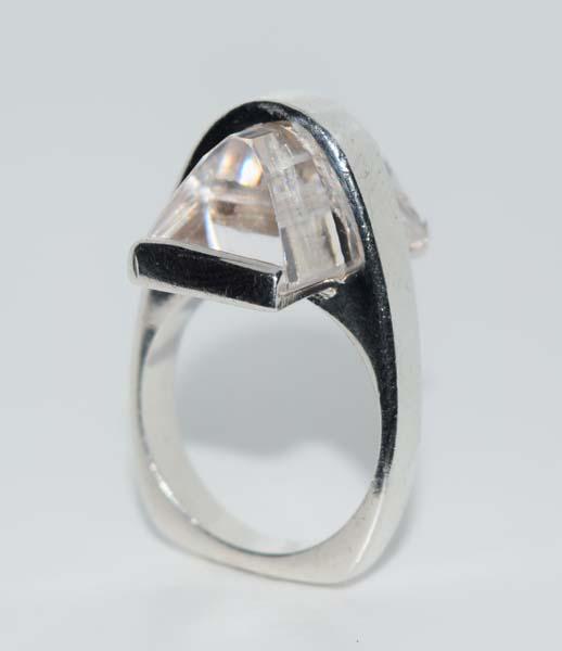 Sterling Silver Crystal Ring Sz 6.75 (1 of 6)