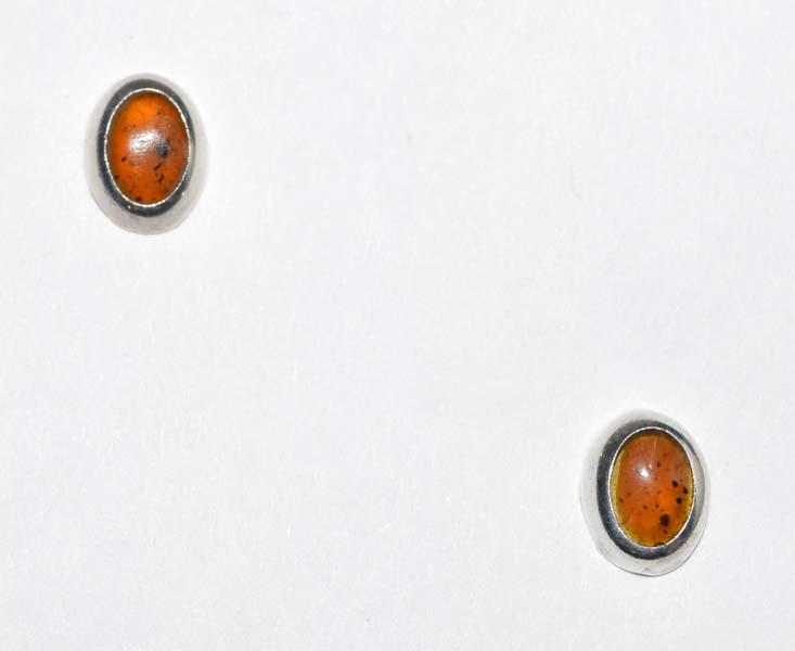 Sterling Silver Amber Stud Earrings (1 of 3)