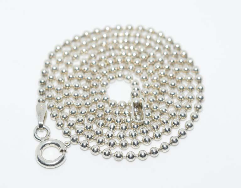 Italian Sterling Silver Bead Necklace (1 of 2)